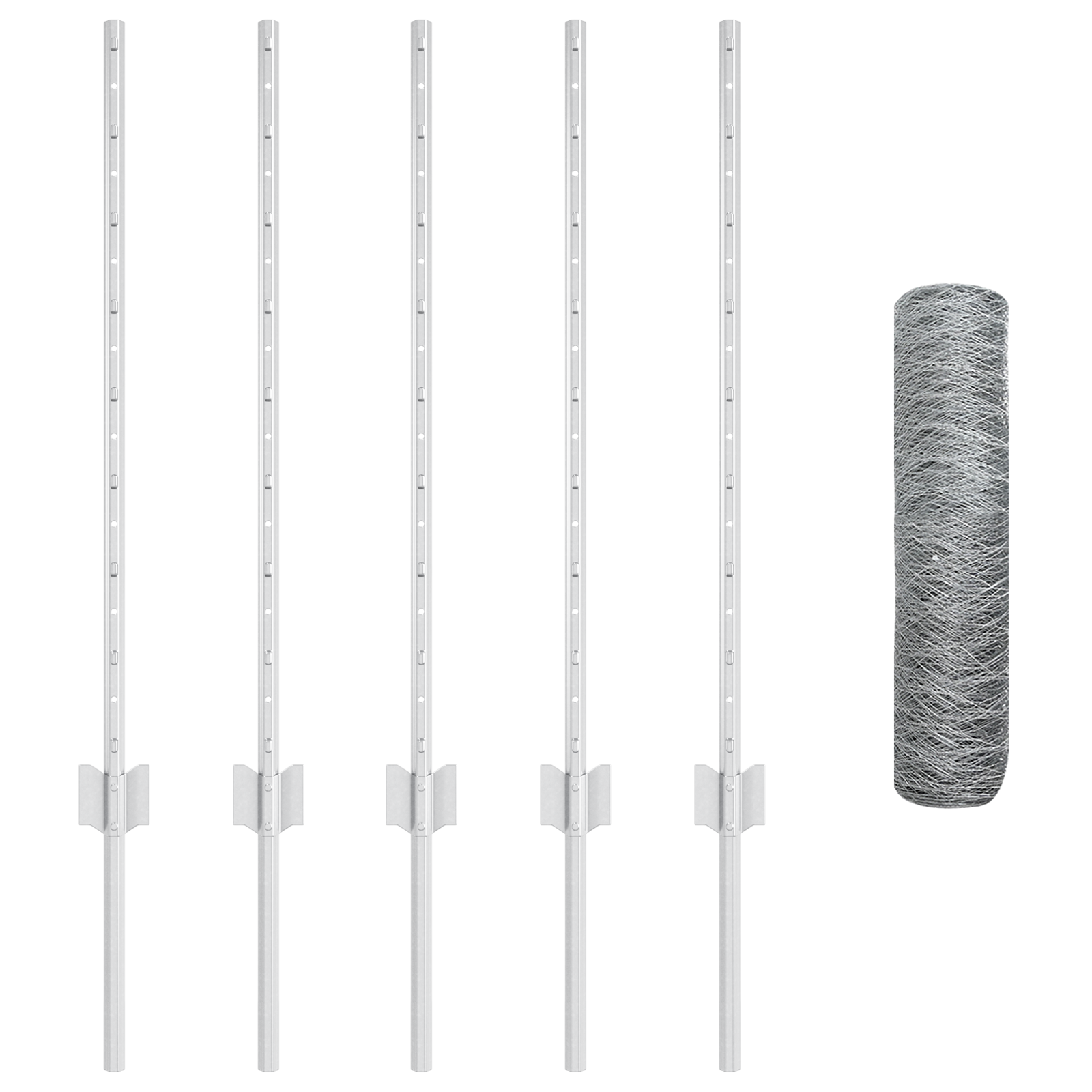 Stâlpi pentru gard  5 buc U-Channel 80 cm Oțel galvanizat GartenMobel Dekor