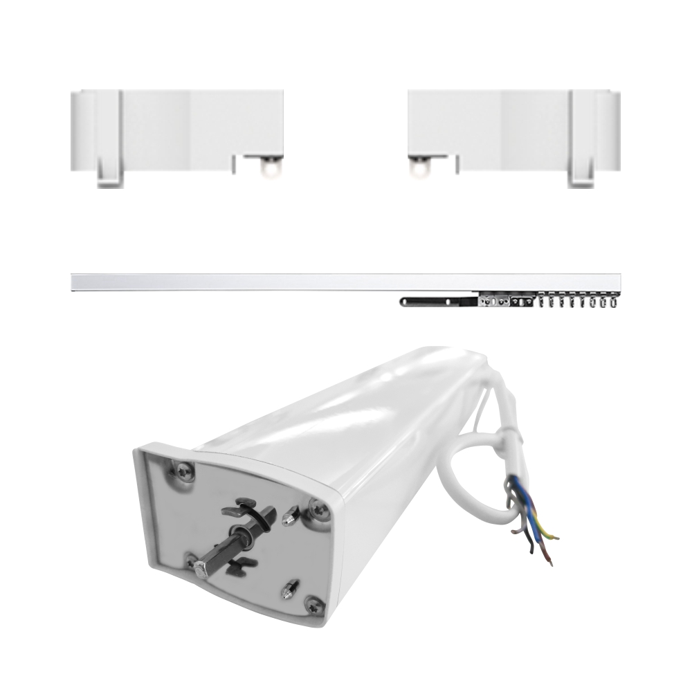 Set Motor LUXION + Sina Draperie cu Deschiere Tip Cortina, Lungime 2M, Control Telefon SmartElectro IntelligentHouse