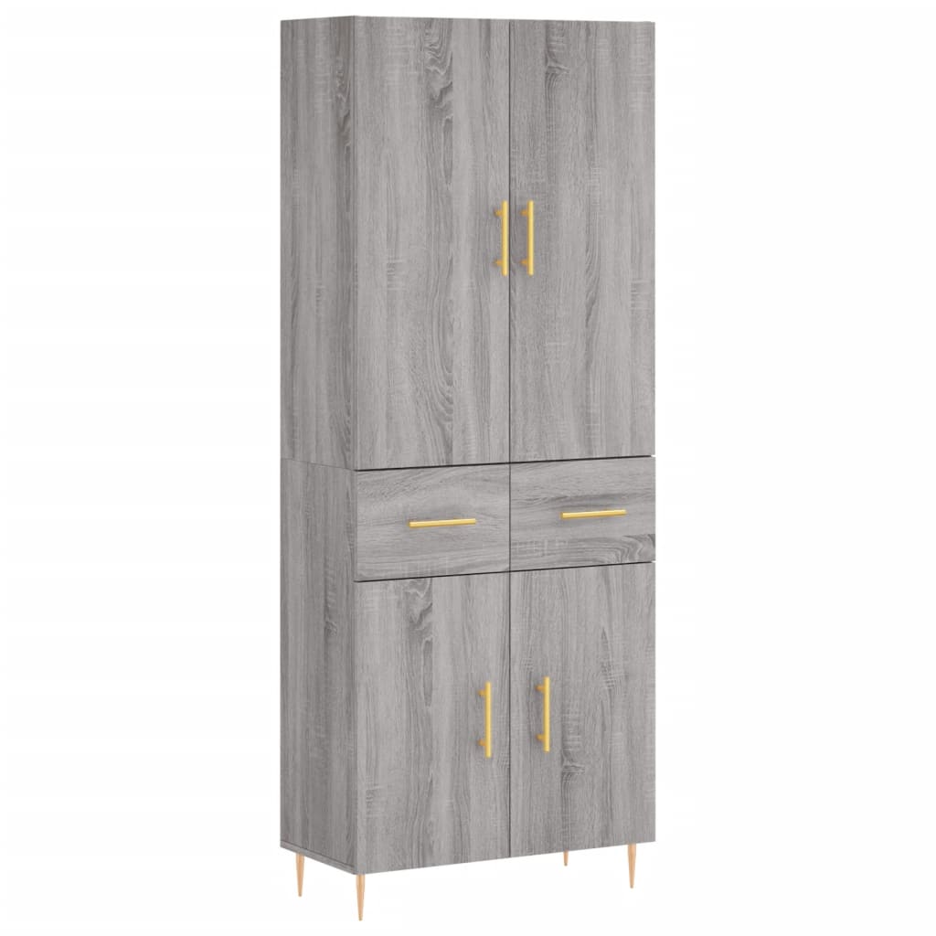 Dulap înalt, gri sonoma, 69,5x34x180 cm, lemn compozit GartenMobel Dekor