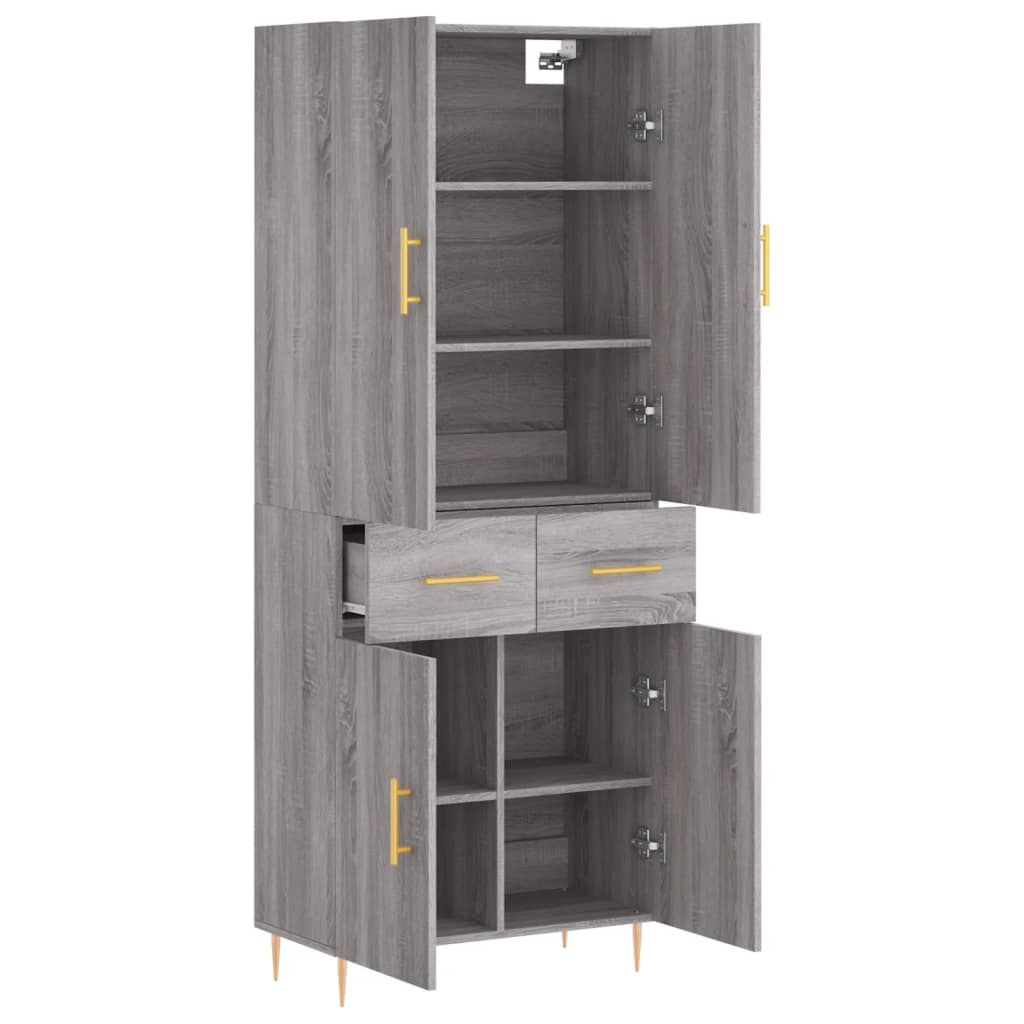 Dulap înalt, gri sonoma, 69,5x34x180 cm, lemn compozit GartenMobel Dekor