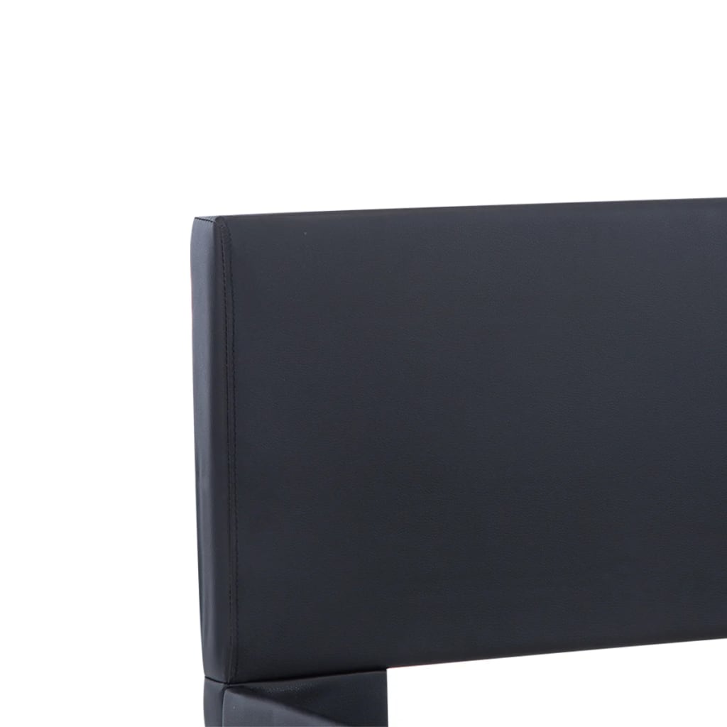 Cadru de pat cu LED-uri, negru, 100 x 200 cm, piele ecologică GartenMobel Dekor