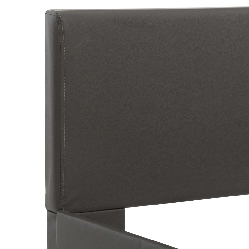 Cadru de pat cu LED, gri, 90 x 200 cm, piele ecologică GartenMobel Dekor