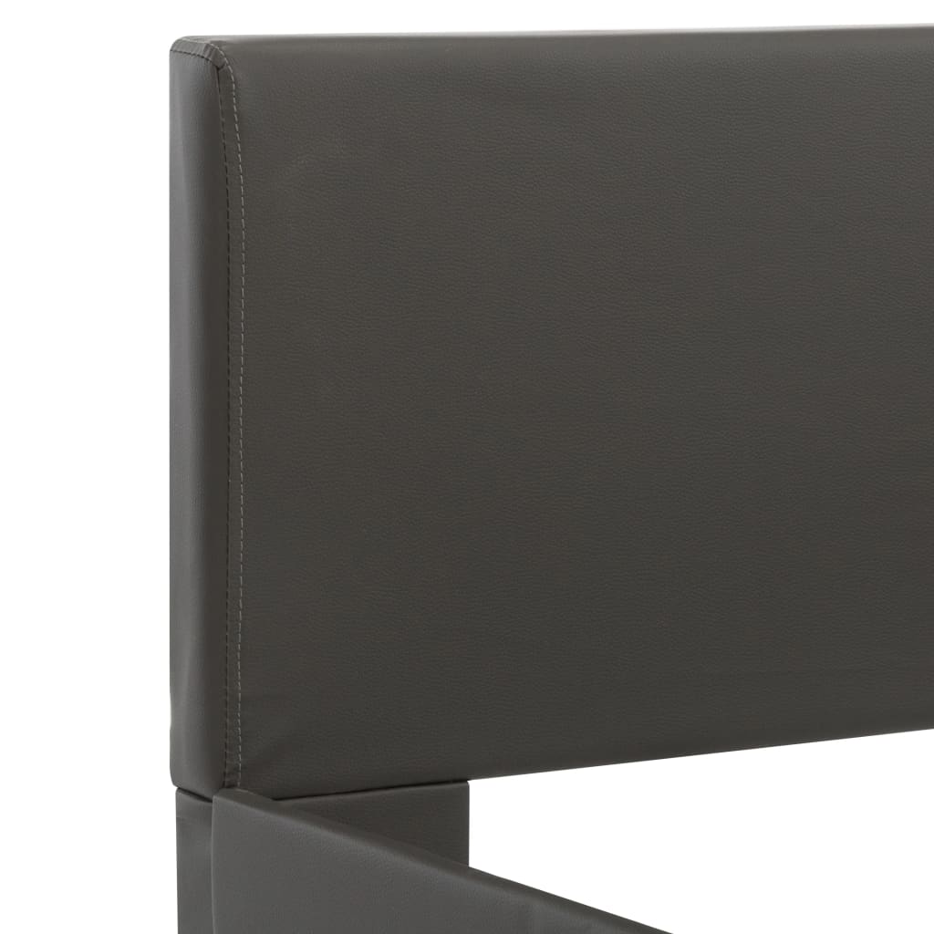 Cadru de pat cu LED, gri, 100 x 200 cm, piele ecologică GartenMobel Dekor