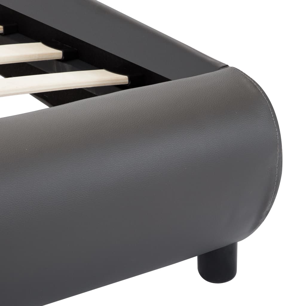 Cadru de pat cu LED, gri, 100 x 200 cm, piele ecologică GartenMobel Dekor