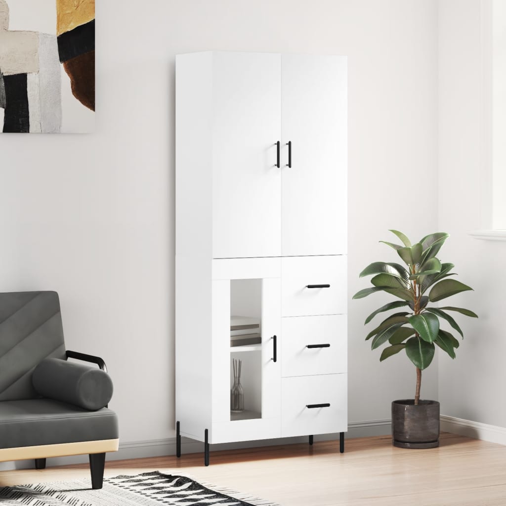 Dulap înalt, alb, 69,5x34x180 cm, lemn compozit GartenMobel Dekor