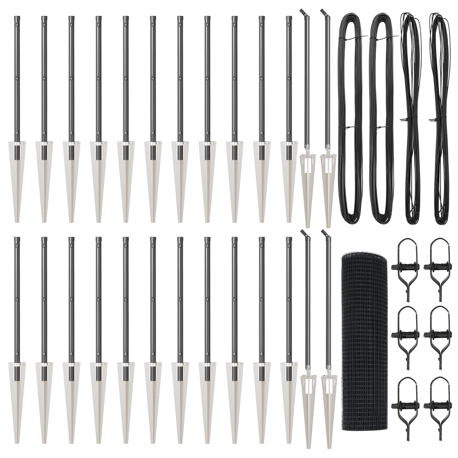 Împrejmuire din sârmă sudată cu 13 stâlpi de cuie Gri 0,8x50 m Oțel GartenMobel Dekor