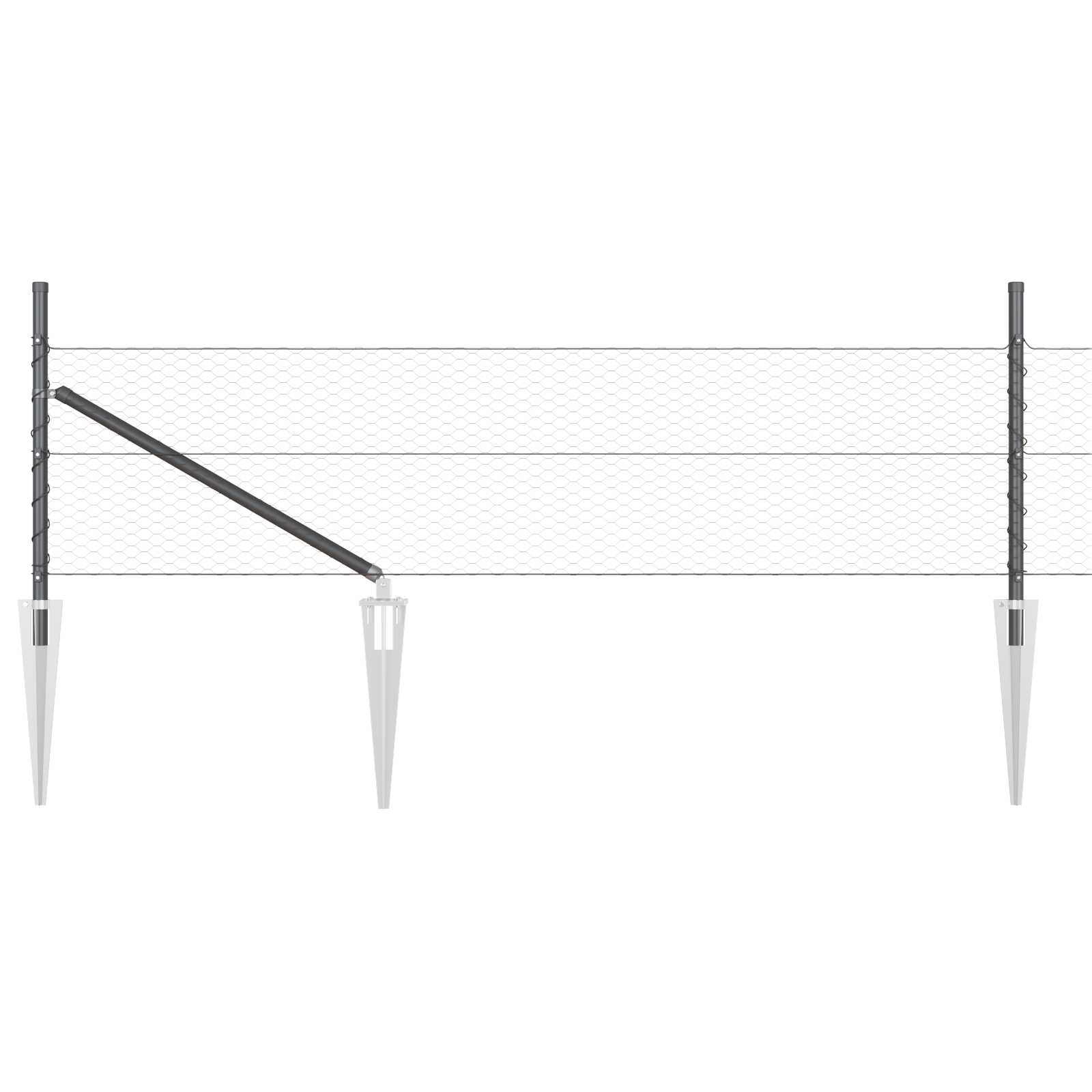 Gard hexagonal  Gri 0.8x100 m Oțel GartenMobel Dekor
