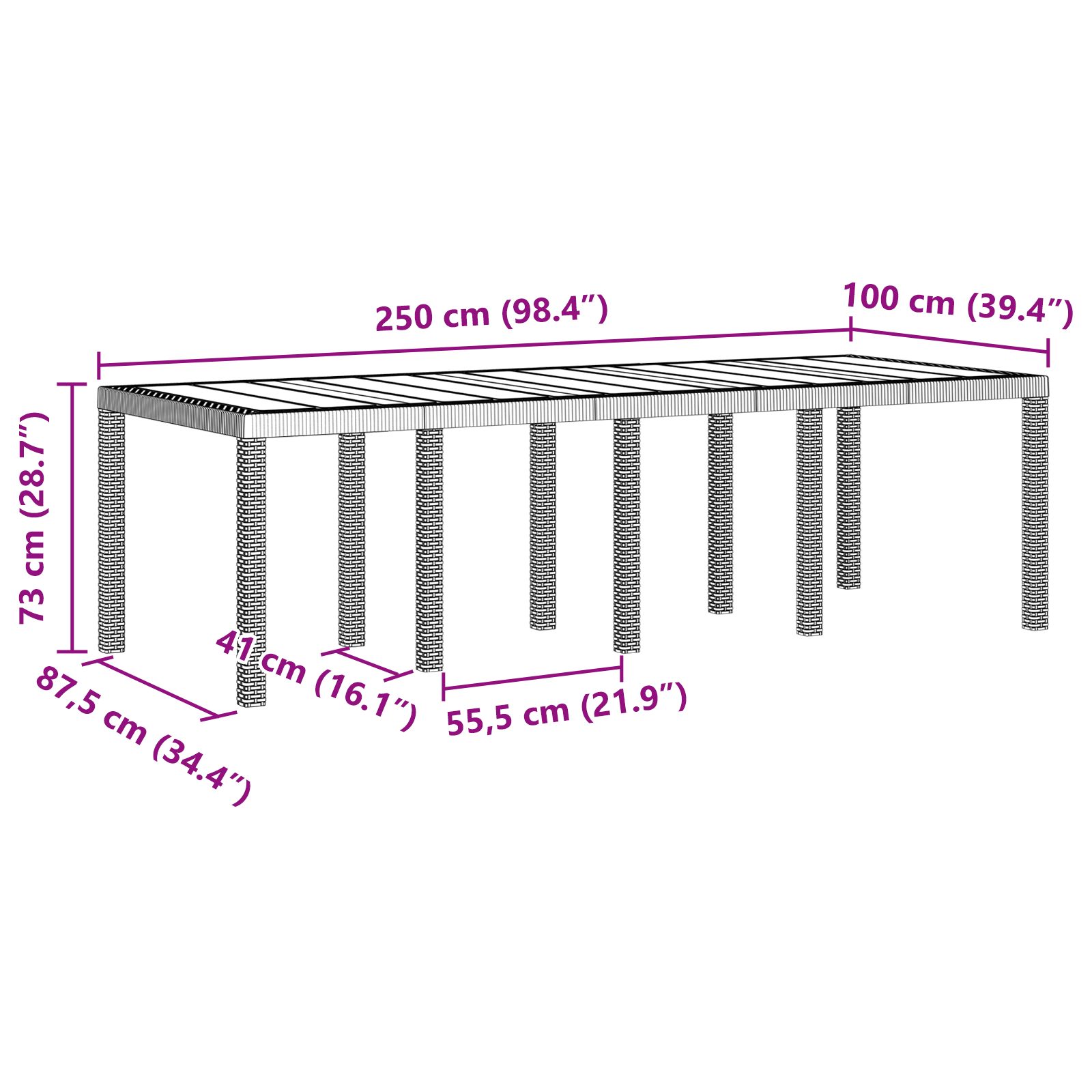 Masa de Grădină Antracit Mare Set de 2 Antracit Plastic Mare GartenMobel Dekor
