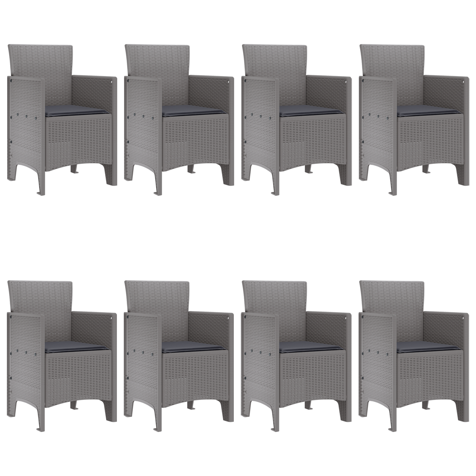 Set Masă 9 Piese Grădină cu Perne Gri Deschis Ratan Sintetic GartenMobel Dekor