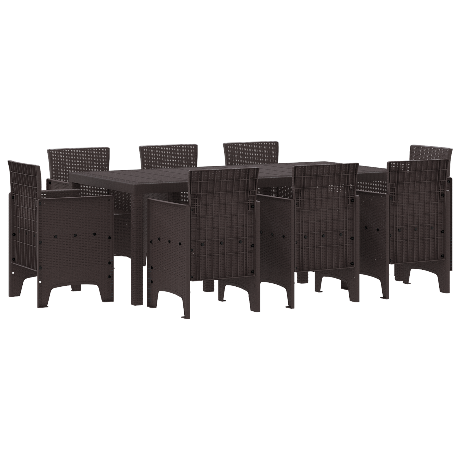 Set Masă Grădină 9 Piese Maro Poliratan GartenMobel Dekor
