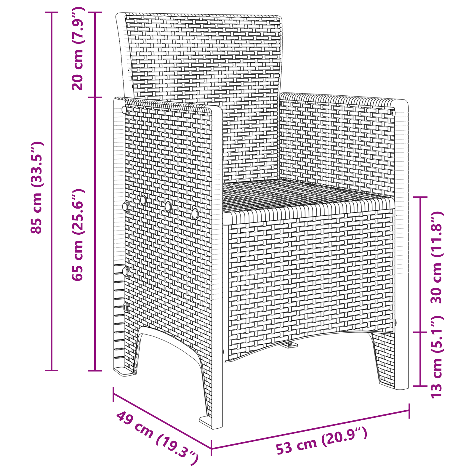 Set de dining de 5 piese din ratan poliesteric GartenMobel Dekor