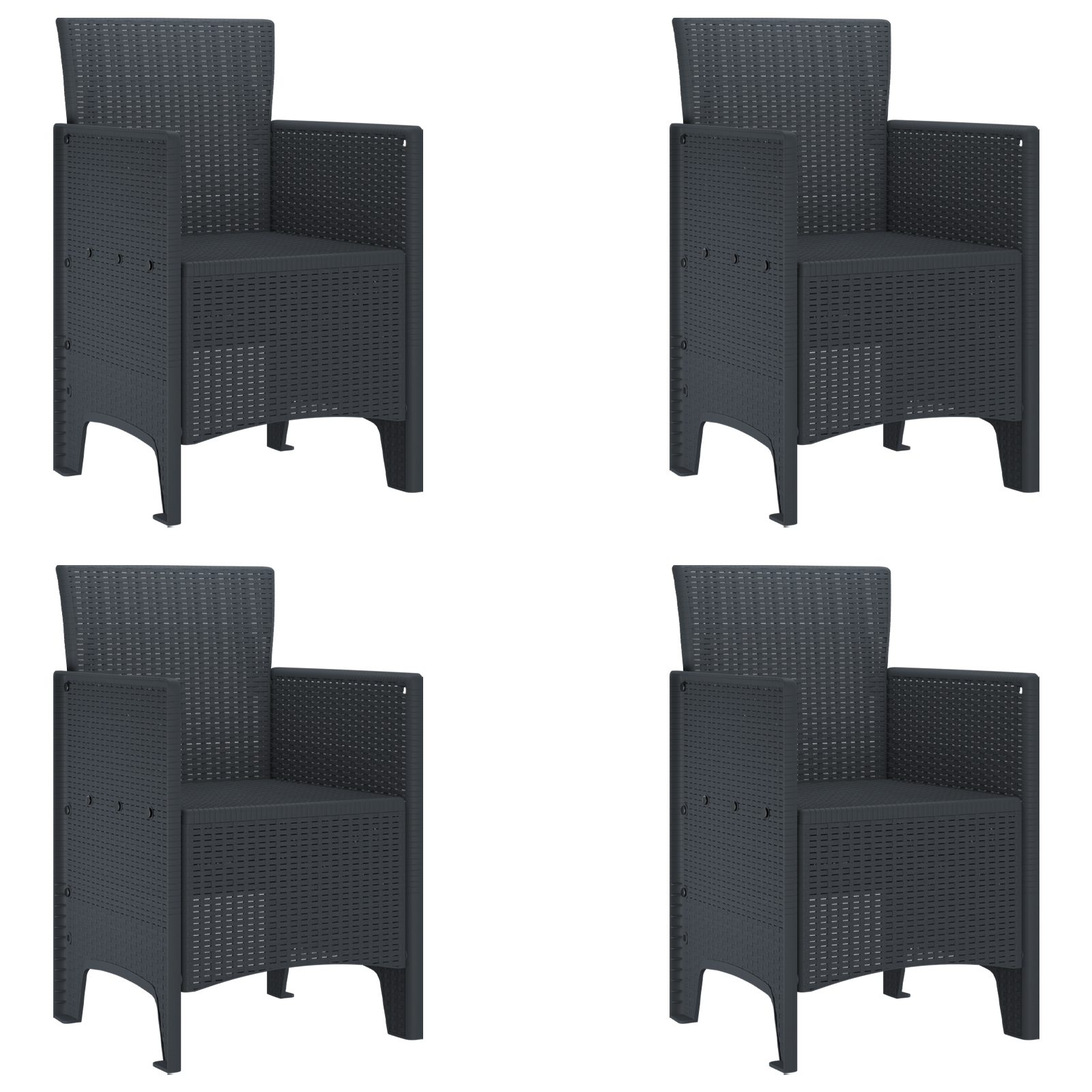 Set de dining de 5 piese din ratan poliesteric GartenMobel Dekor