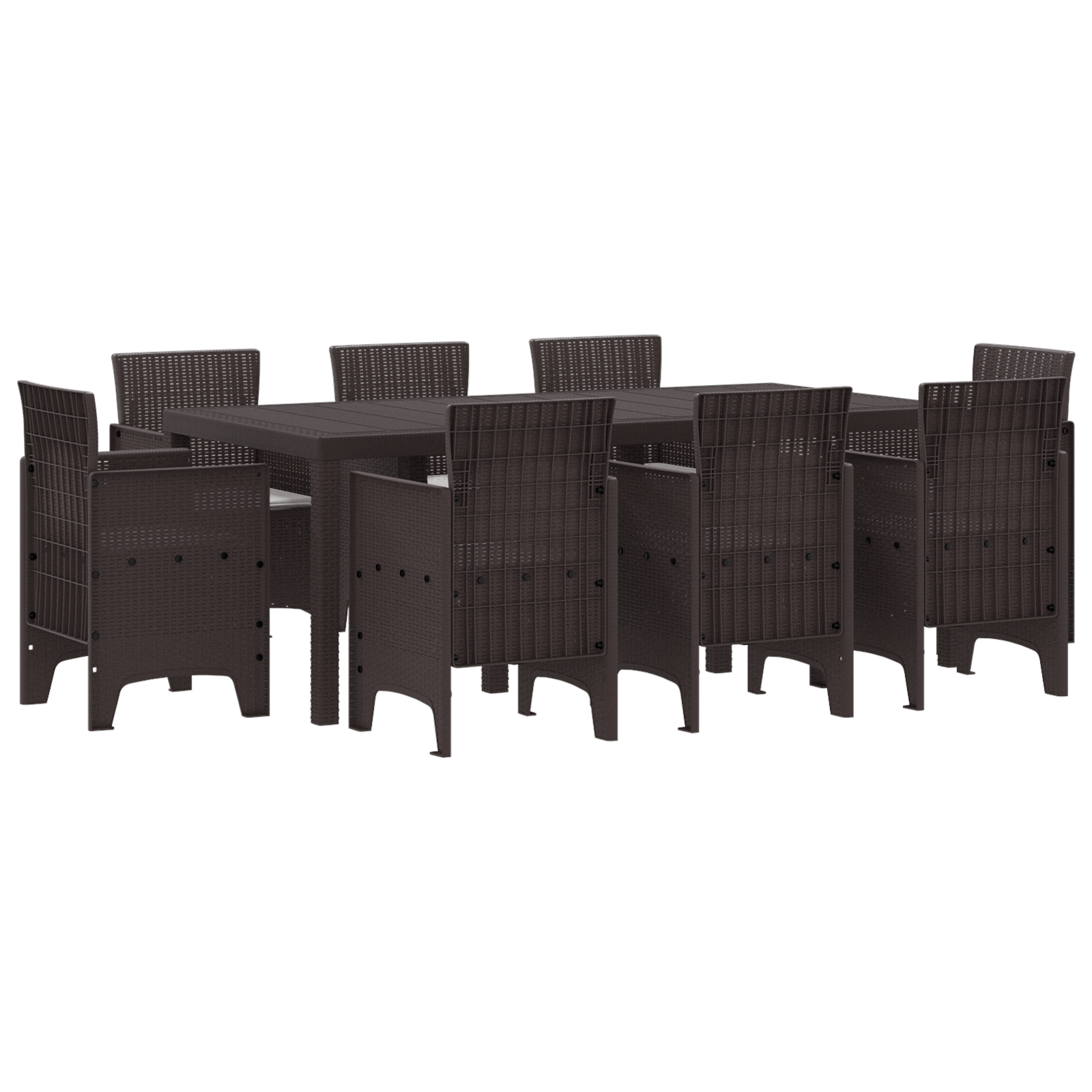 Set de dining pentru grădină cu 9 piese maro din rattan poli GartenMobel Dekor