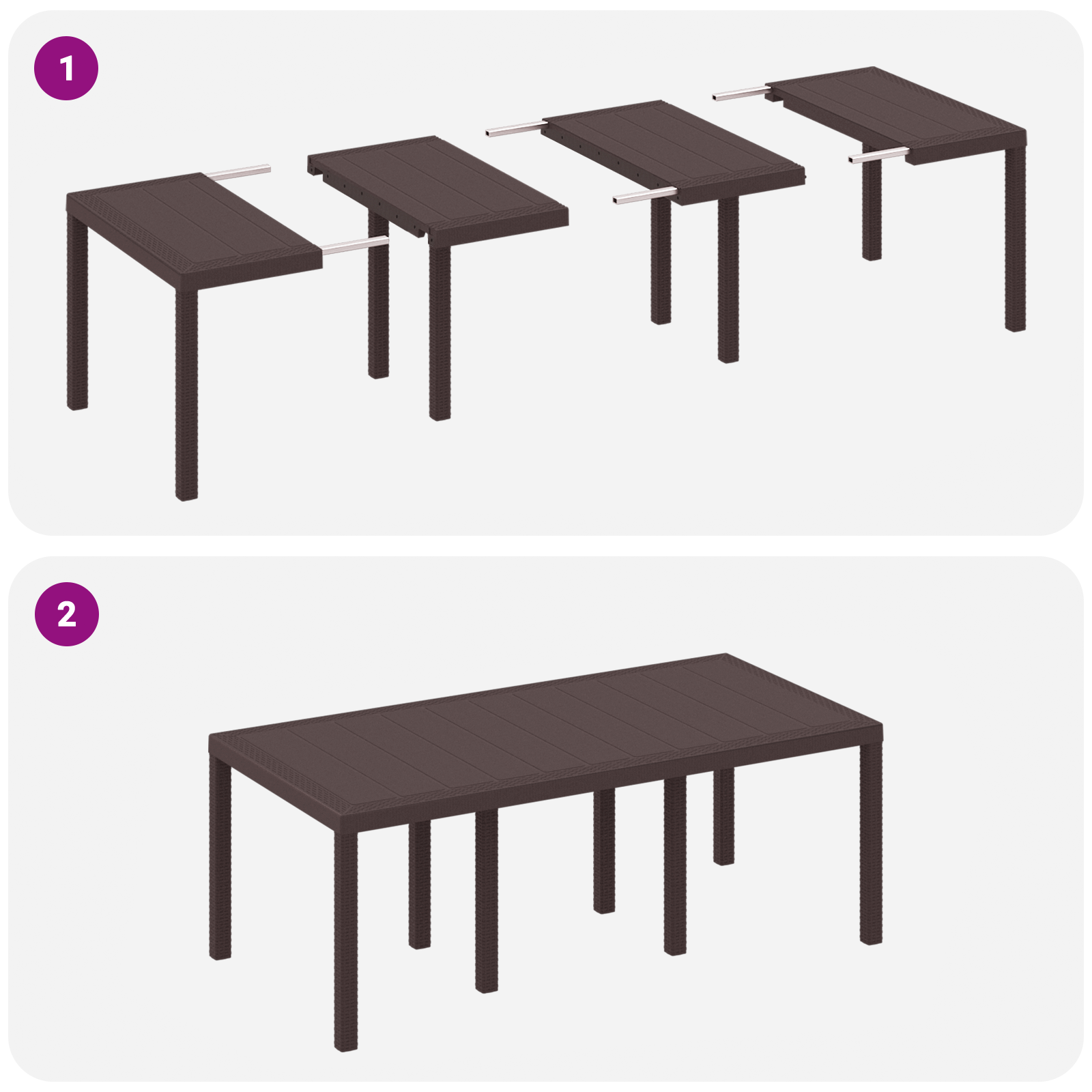 Set de dining pentru grădină cu 9 piese maro din rattan poli GartenMobel Dekor