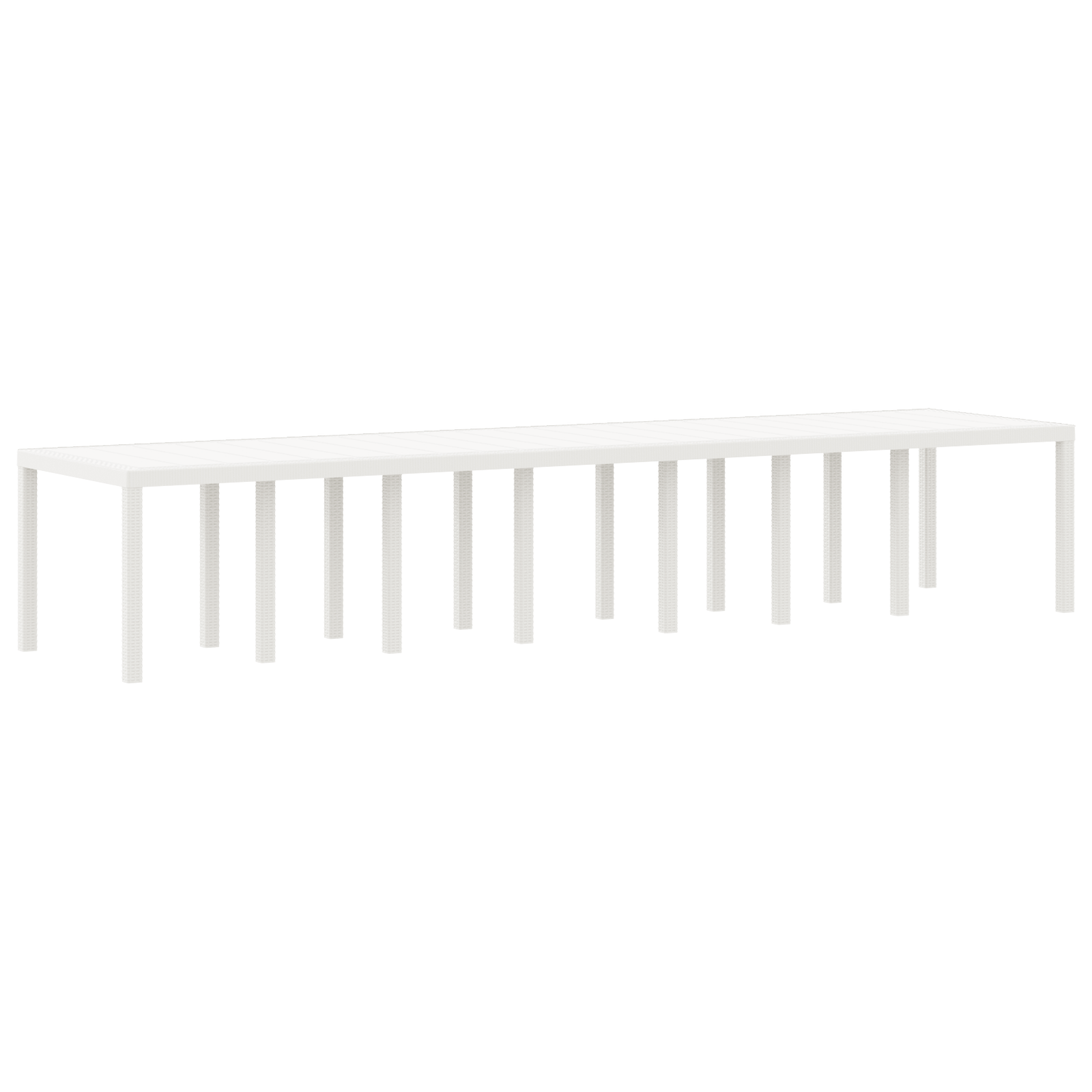 Masă de Grădină  albă 400x100x73 cm din rattan polimer GartenMobel Dekor