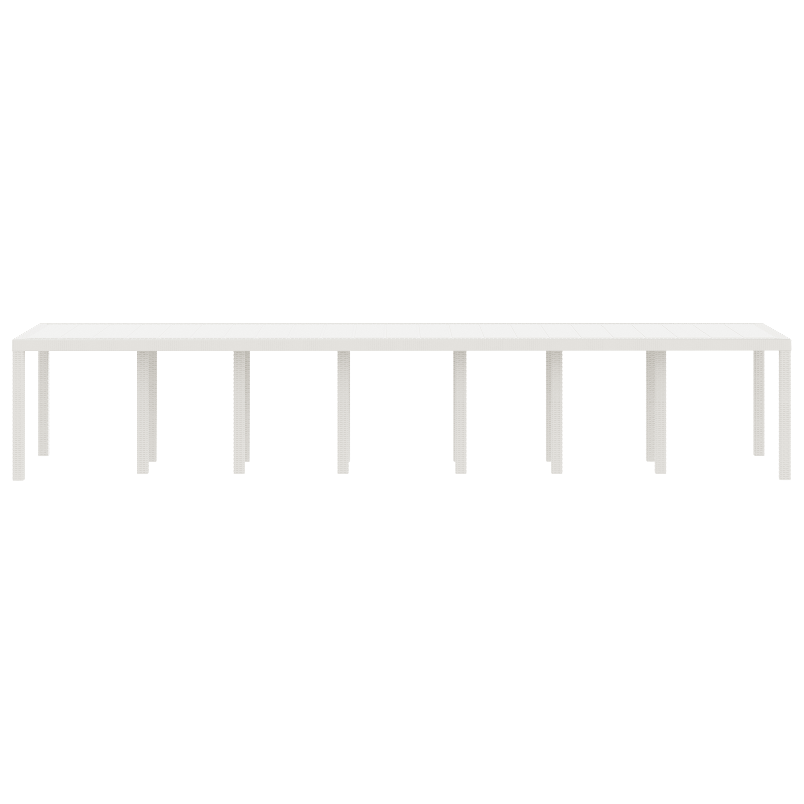 Masă de Grădină  albă 400x100x73 cm din rattan polimer GartenMobel Dekor