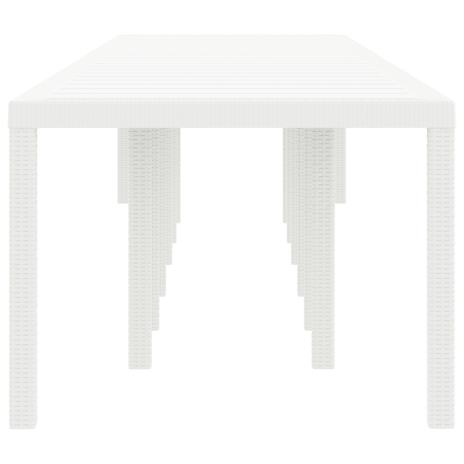 Masă de Grădină  albă 400x100x73 cm din rattan polimer GartenMobel Dekor