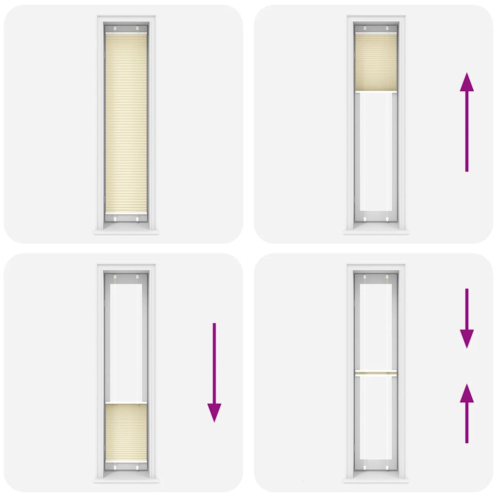 Jaluză plisată Crem 45x200 cm Lățime țesătură 44,4 cm GartenMobel Dekor