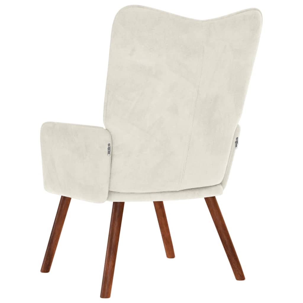 Scaun de relaxare, crem, catifea GartenMobel Dekor