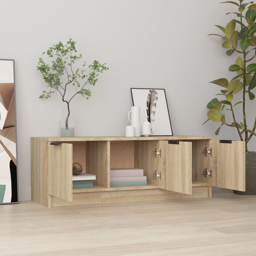 Comodă TV, stejar sonoma, 102x35x36,5 cm, lemn prelucrat GartenMobel Dekor