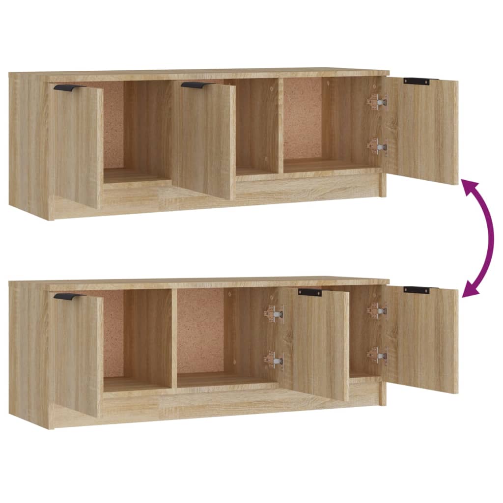 Comodă TV, stejar sonoma, 102x35x36,5 cm, lemn prelucrat GartenMobel Dekor
