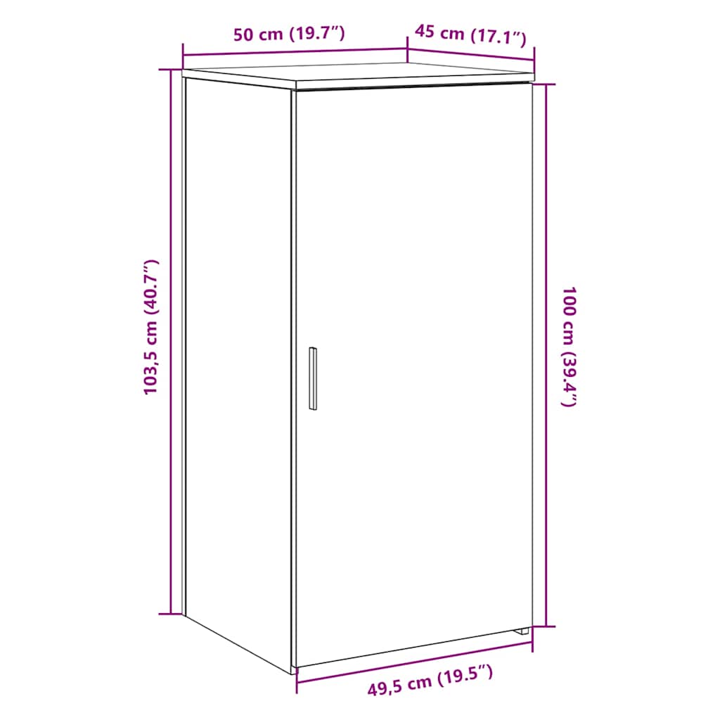Dulap de depozitare stejar sonoma 50x45x103,5 cm lemn prelucrat GartenMobel Dekor