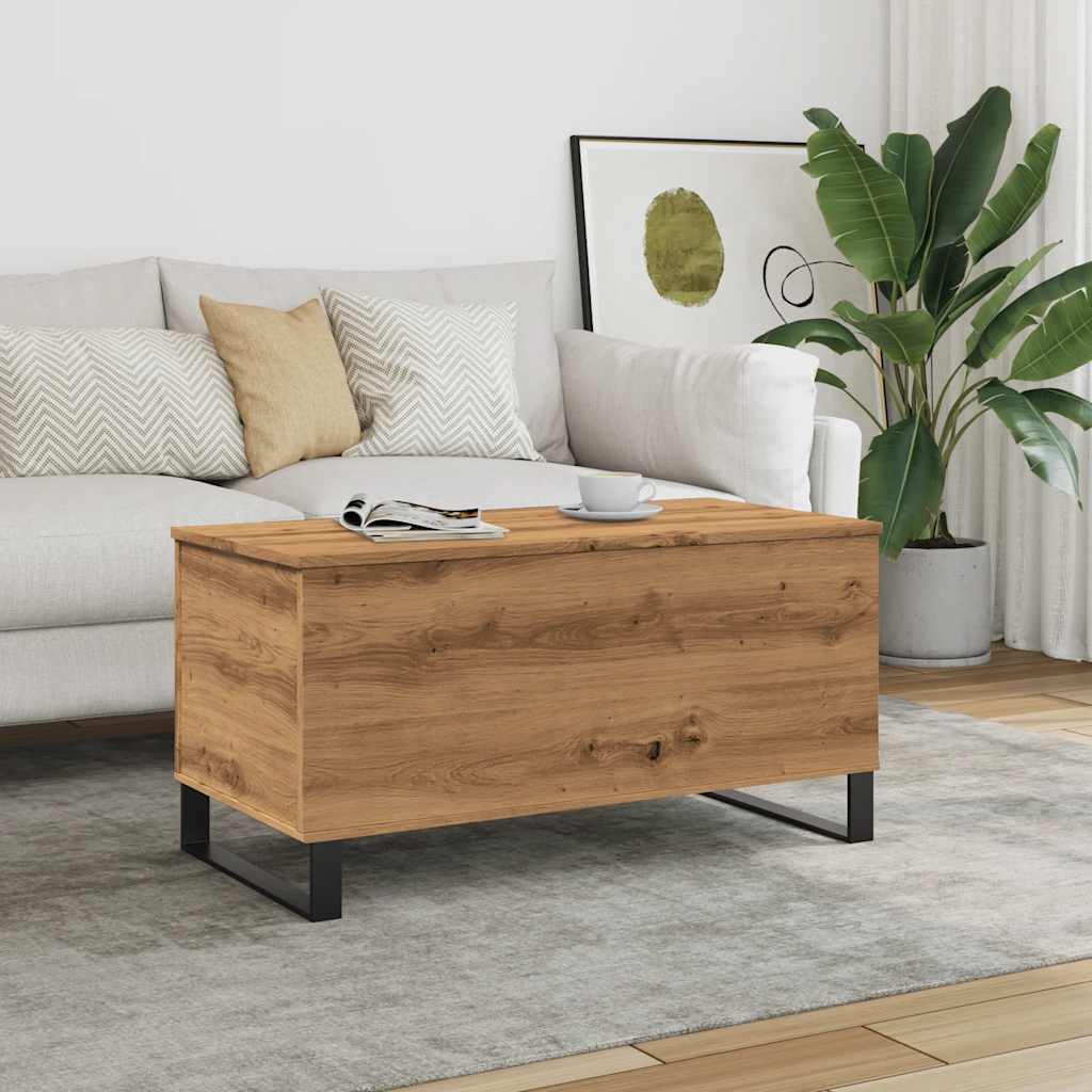 Măsuță de cafea stejar artizanal, 90x44,5x45 cm, lemn prelucrat GartenMobel Dekor