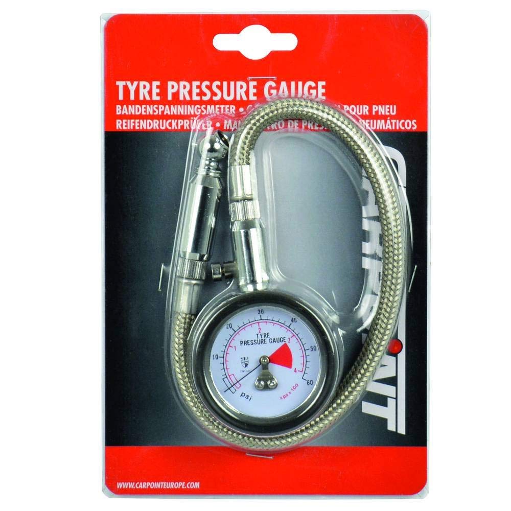 Manometru presiune aer Carpoint Profesional 4 bar, ceas de 60 mm , lungime furtun 400 mm AutoDrive ProParts