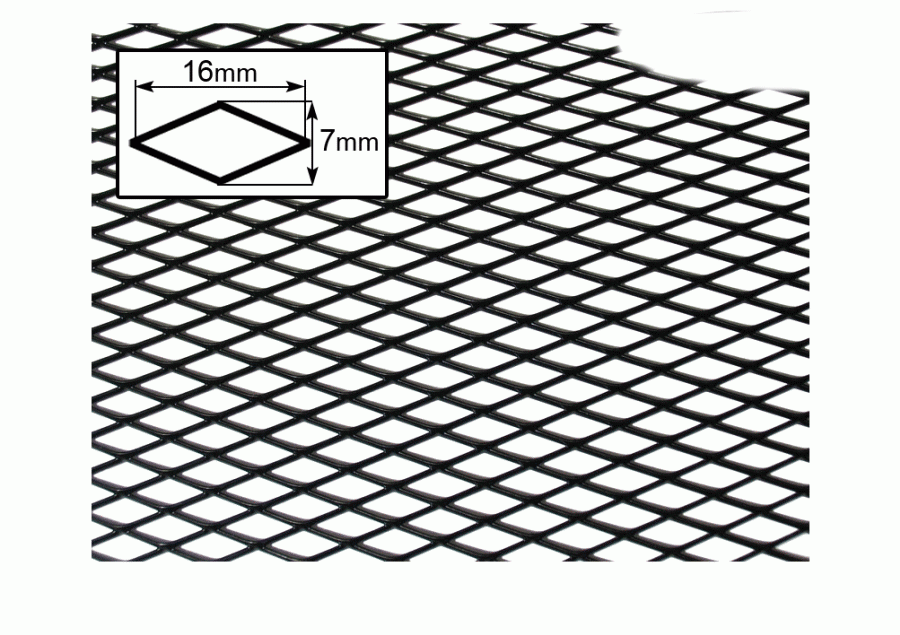 Grila spoiler Automax aluminiu neagra 100x25cm, ochi de 16x7 mm , 1 buc. AutoDrive ProParts