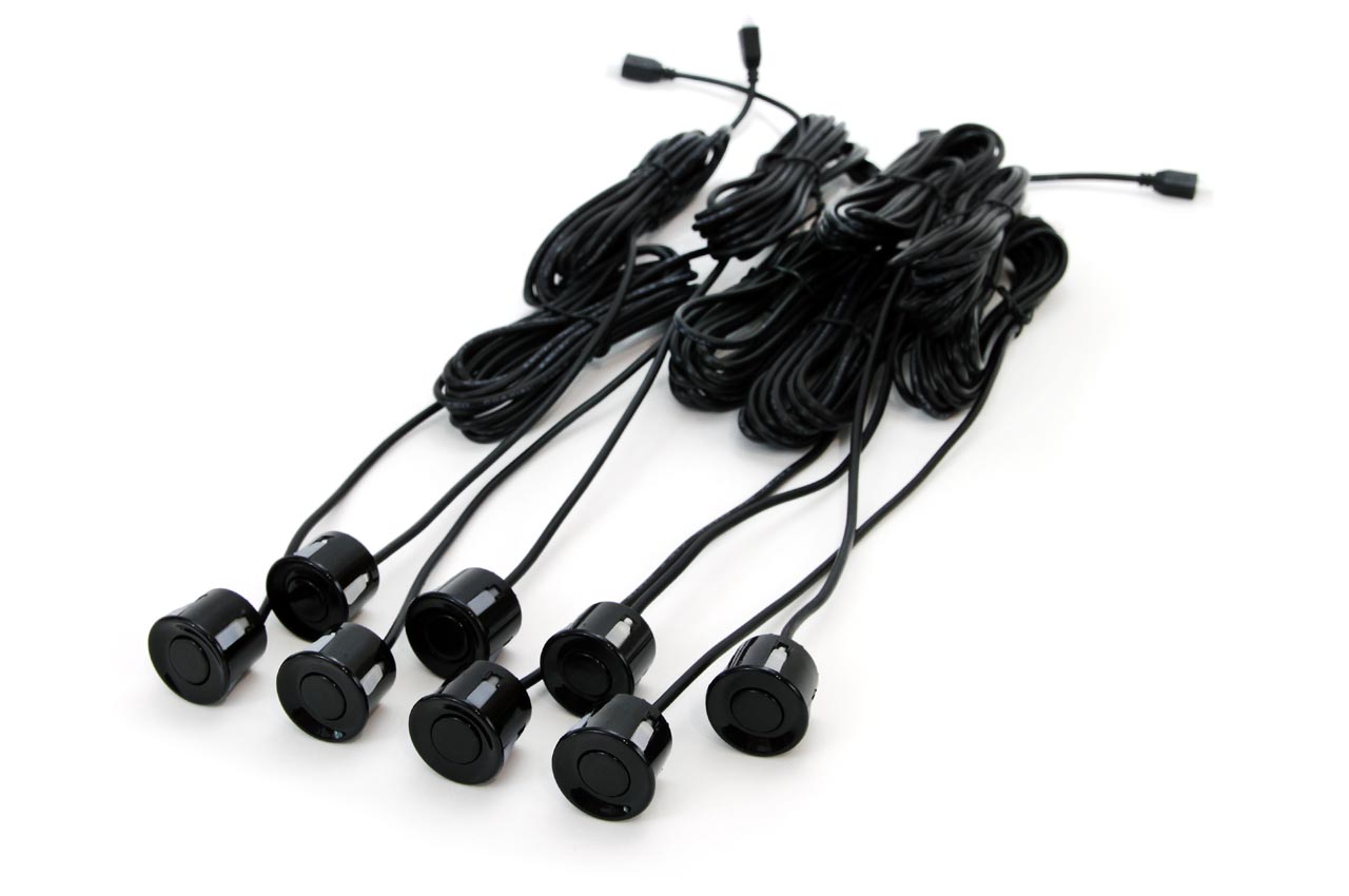 Senzori parcare AMIO cu afisaj si semnalare acustica , 8 senzori negri pentru fata si spate AutoDrive ProParts