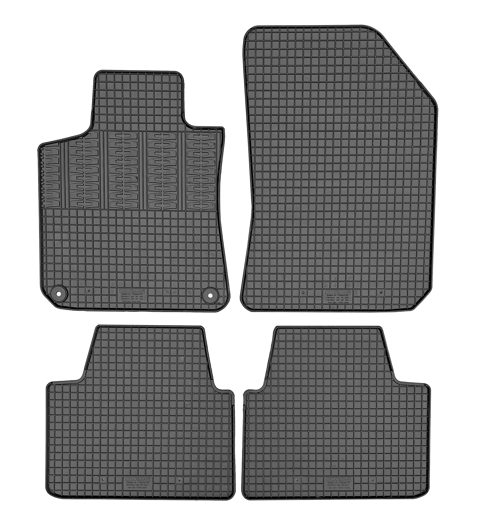 Set covorase auto din cauciuc Peugeot 308 Combi 2012-2021, Negre AutoDrive ProParts