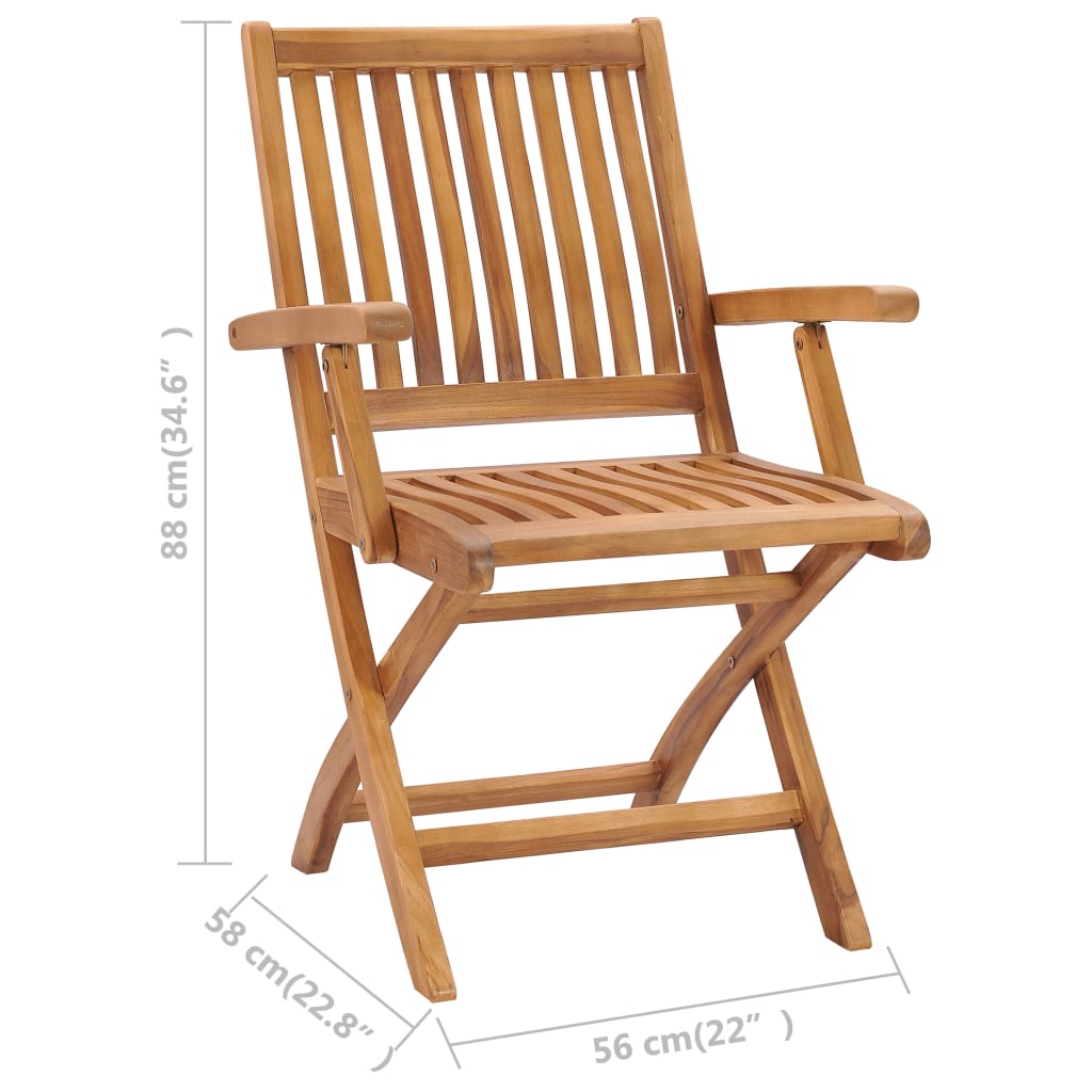 Scaune de grădină pliante, 2 buc., lemn masiv de tec GartenMobel Dekor