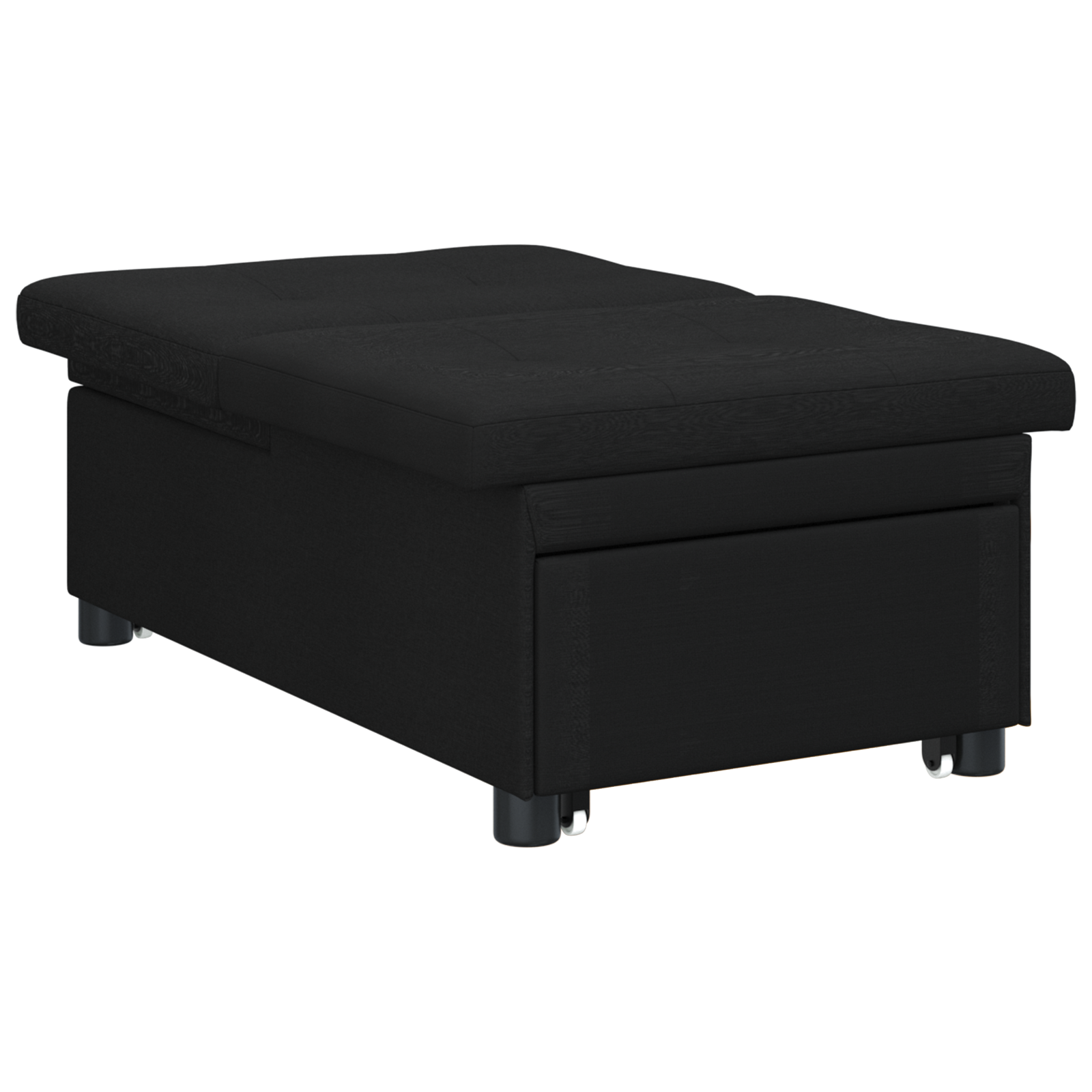 Canapea Extensibilă 3 în 1 Design cu Tăvălug Material Textil Negru GartenMobel Dekor