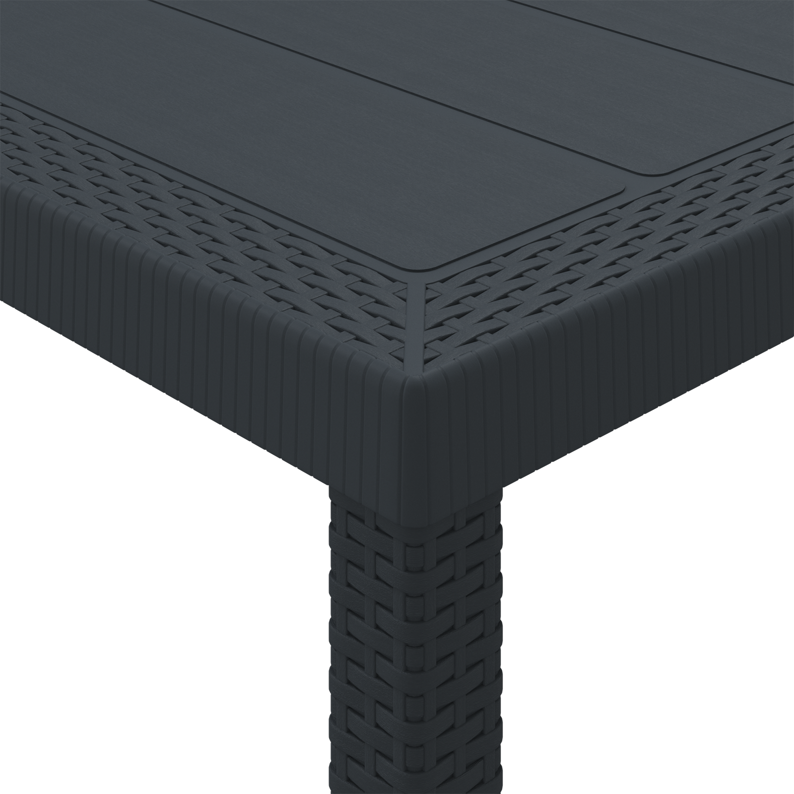 Masă de grădină Antracit 150x100x73 cm Poly Rattan GartenMobel Dekor