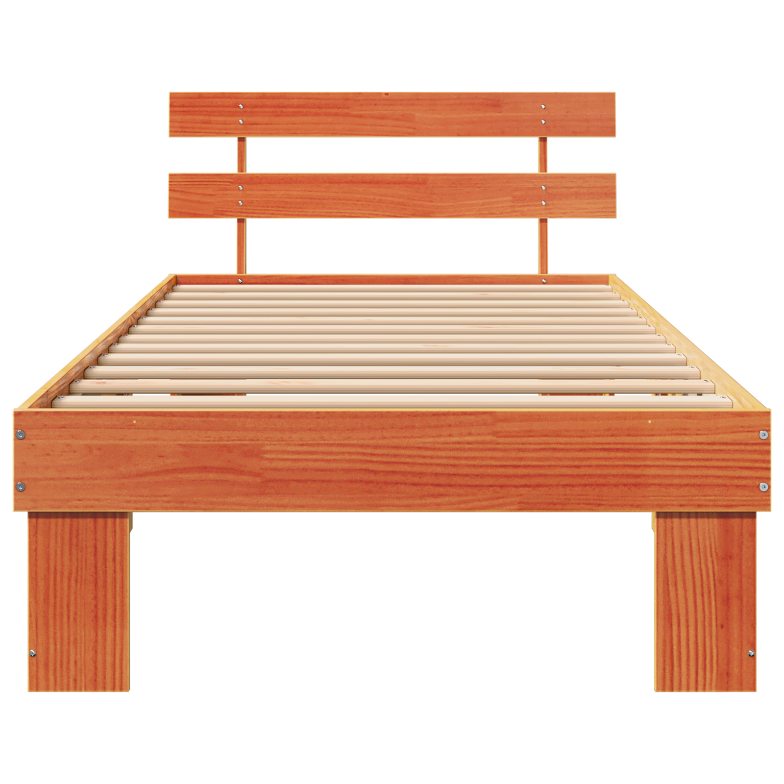 Cadru de pat cu tablie maro cerat 75x190 cm lemn masiv de pin GartenMobel Dekor