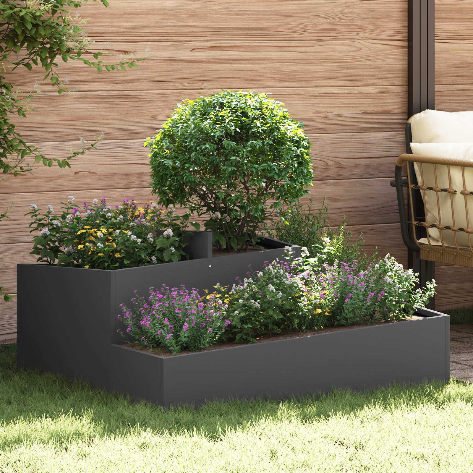 Ghivece & Ghivece Negru Metal Mare Inserții decorative Ghiveci GartenMobel Dekor