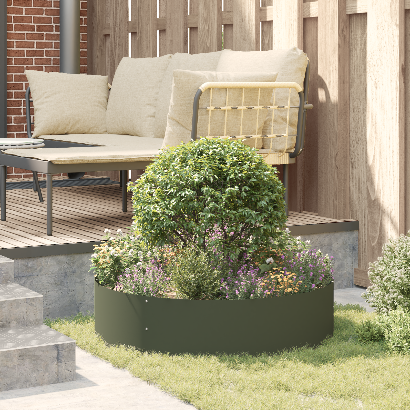 Ghivece Verzi de Măslin Verde măslin Metal Mari GartenMobel Dekor