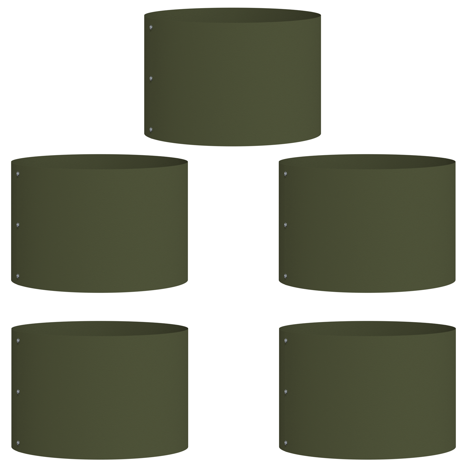Ghivece verzi măslinii Set de 5 Verde măsliniu Plastic Medie GartenMobel Dekor