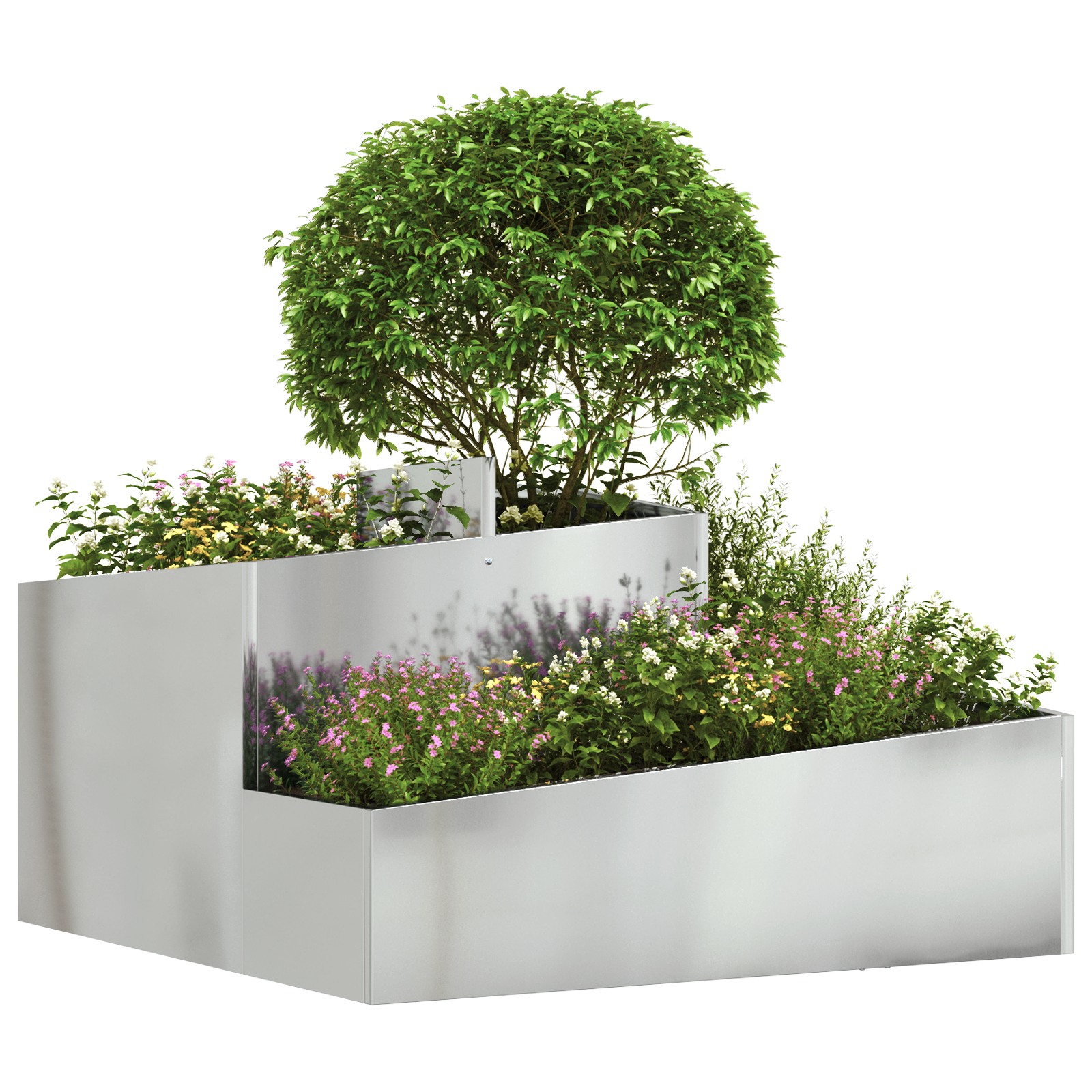Ghiveci 80x80x50 cm Oțel Galvanizat GartenMobel Dekor