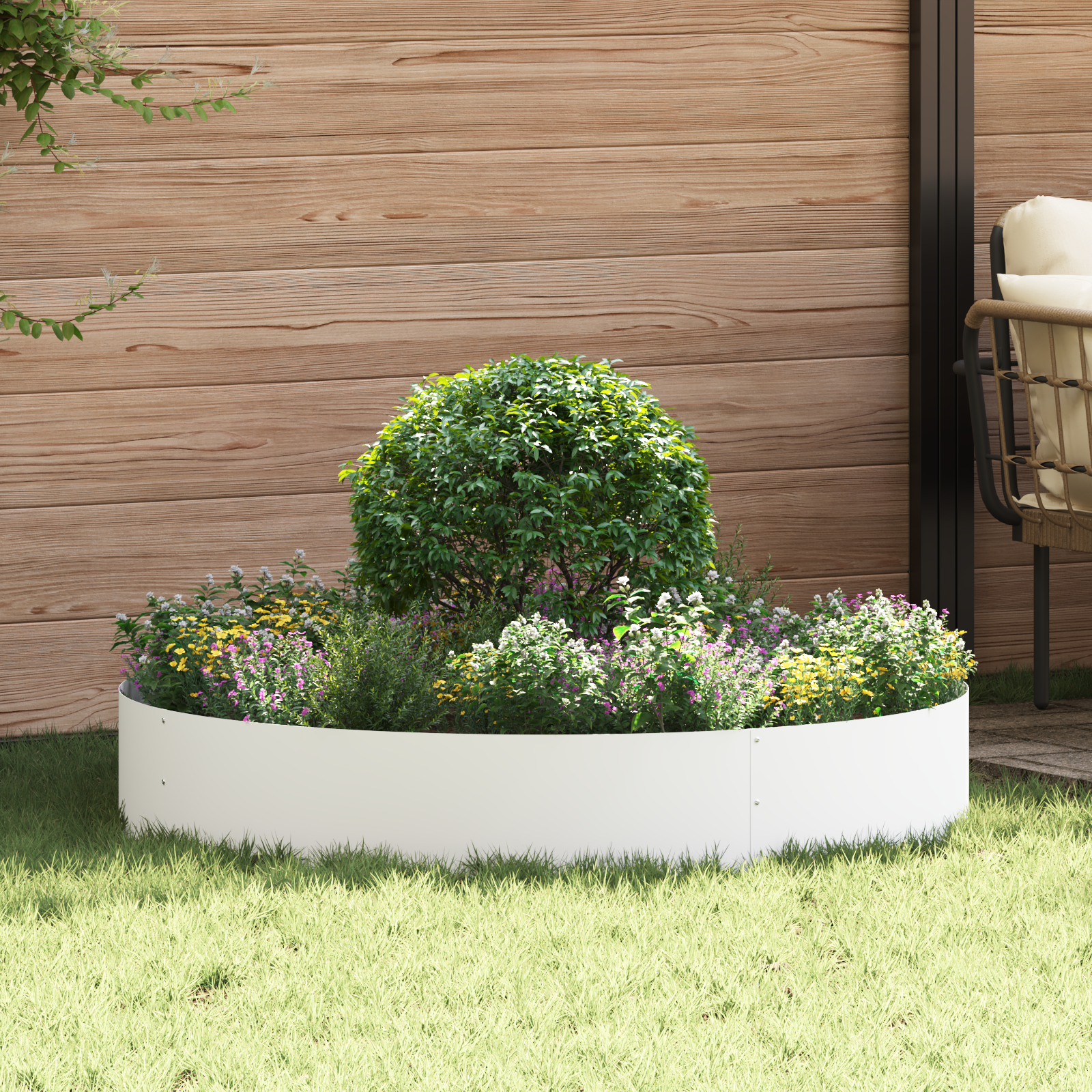Ghiveci Alb din Metal Alb Metal Mare Ghiveci Alb pentru Plante GartenMobel Dekor