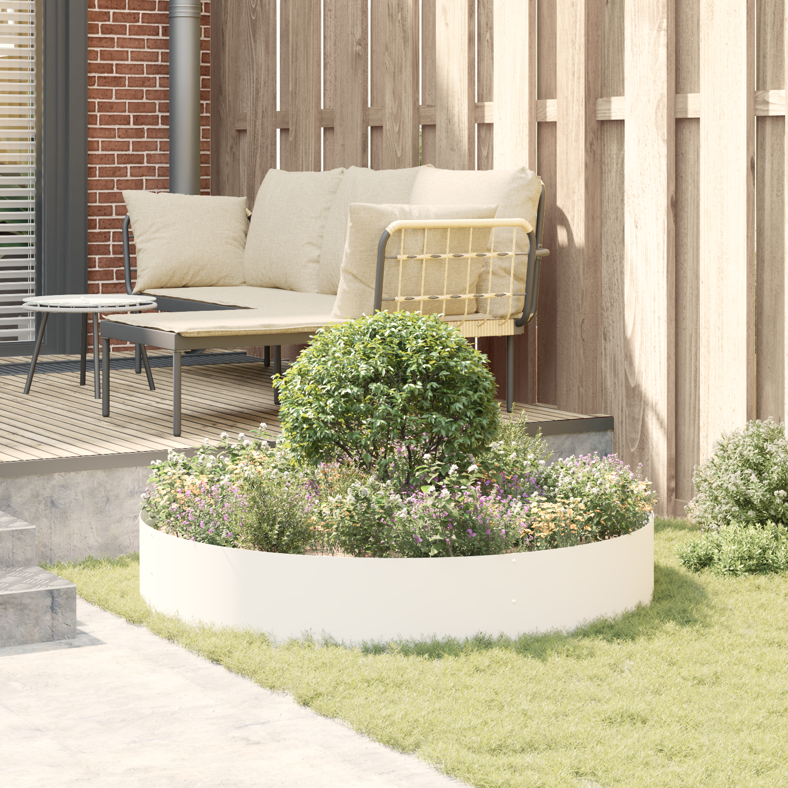 Ghiveci Alb din Metal Alb Metal Mare Ghiveci Alb pentru Plante GartenMobel Dekor