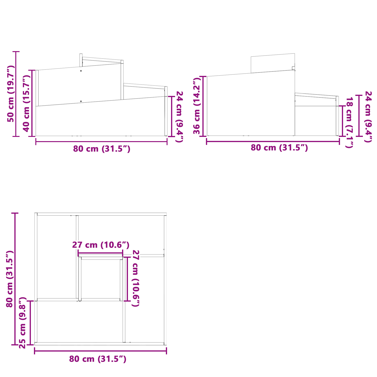 Ghiveci Antracit 80x80x50 cm Oțel laminate la rece GartenMobel Dekor