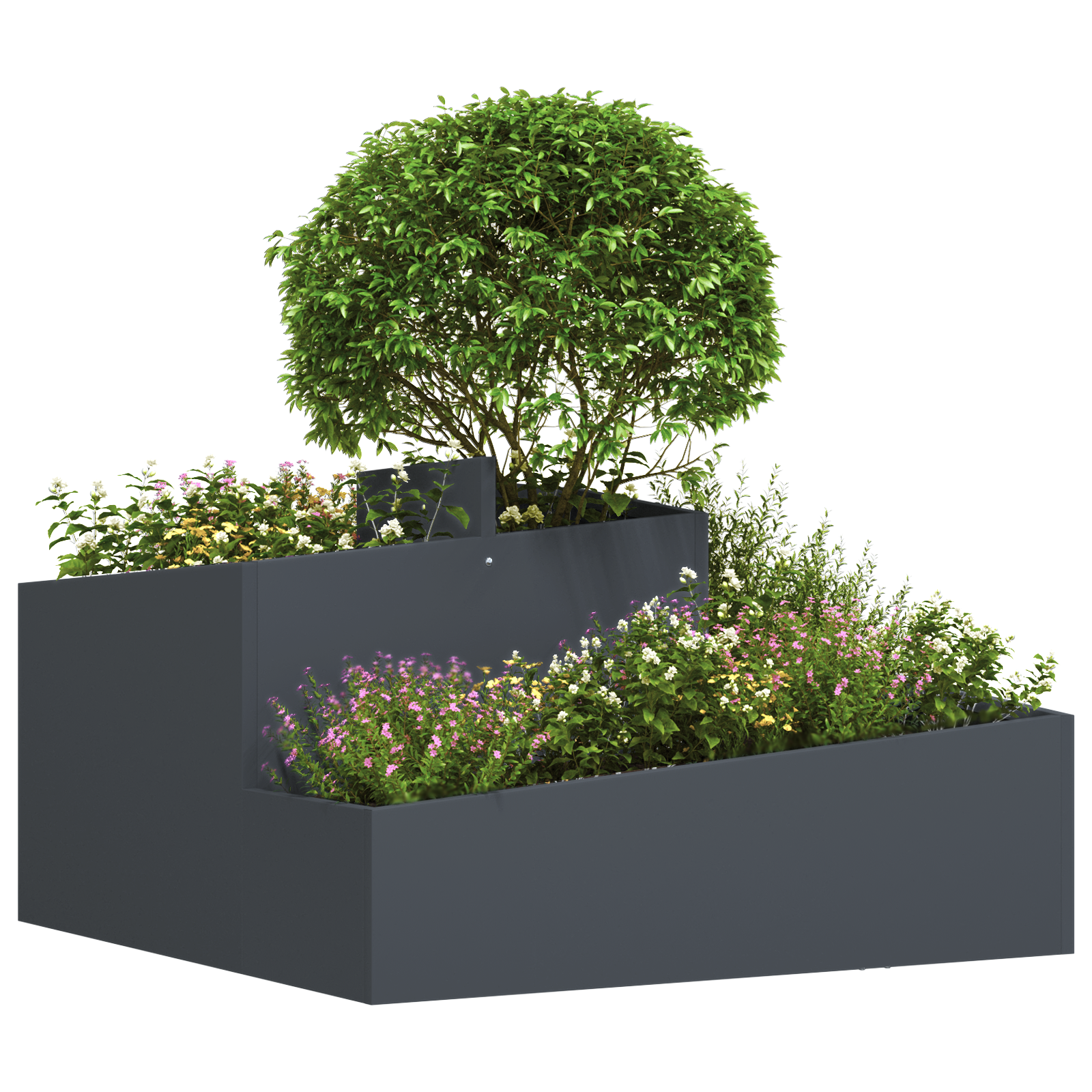 Ghiveci Antracit 80x80x50 cm Oțel laminate la rece GartenMobel Dekor