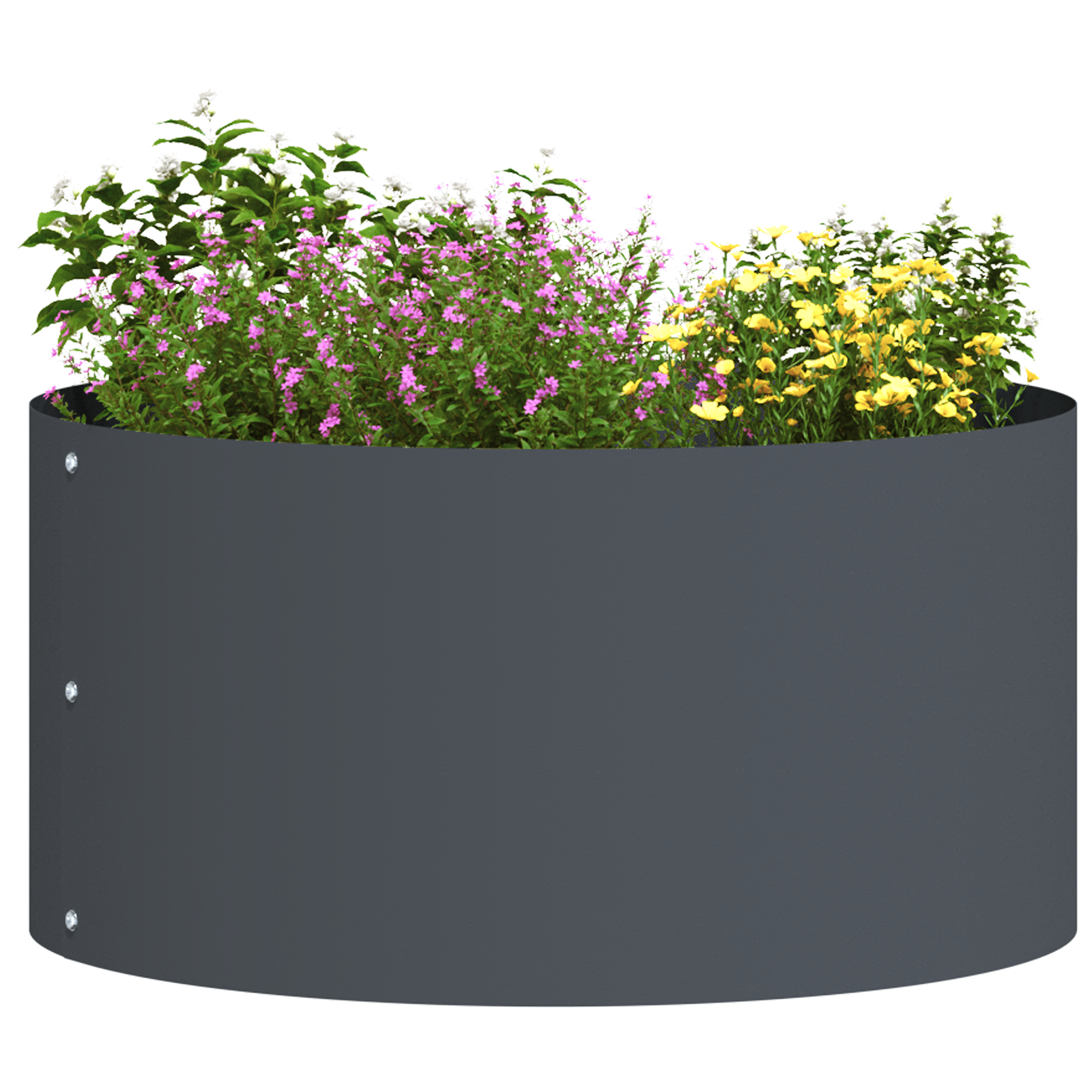 Ghiveci Metalic Antracit Antracit Metal 40 cm Diametru Durable GartenMobel Dekor
