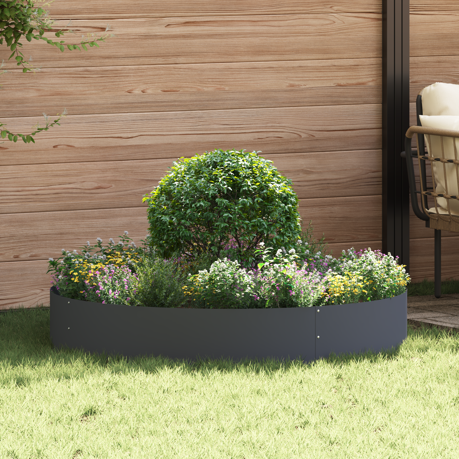 Ghiveci Metalic Antracit Antracit Metal Mare Durabil GartenMobel Dekor