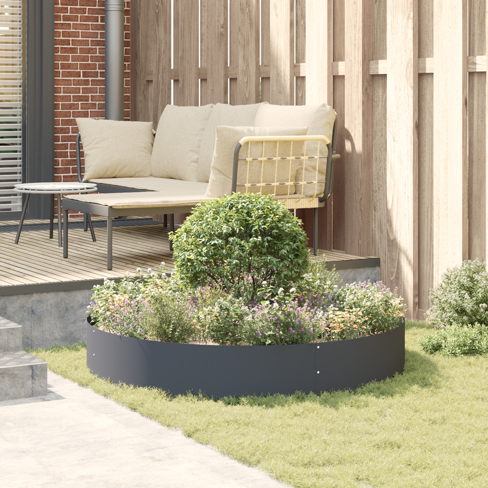 Ghiveci Metalic Antracit Antracit Metal Mare Durabil GartenMobel Dekor