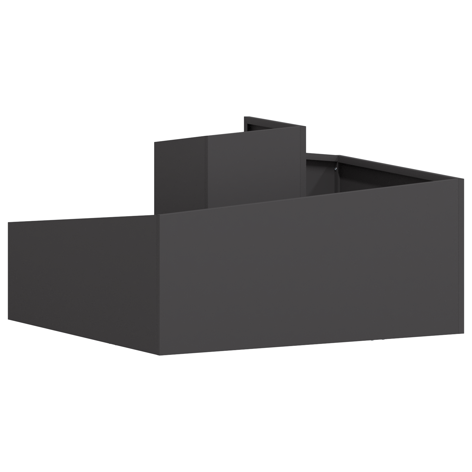 Ghiveci Negru 80x80x50 cm din oțel laminat la rece GartenMobel Dekor