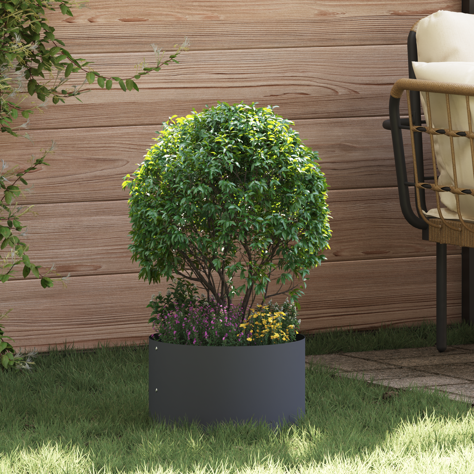 Ghiveci din Metal Antracit Antracit Metal Medie GartenMobel Dekor