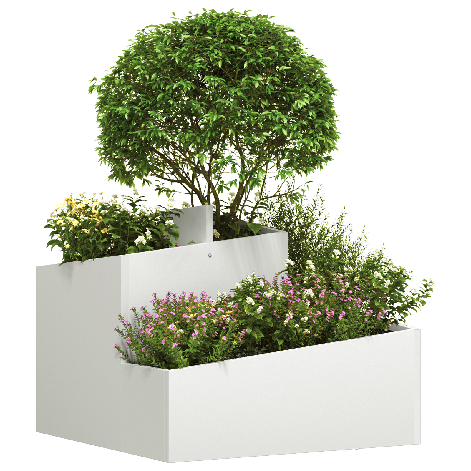 Ghiveci din Plastic Alb Plastic Mediu Inserții Decorative GartenMobel Dekor