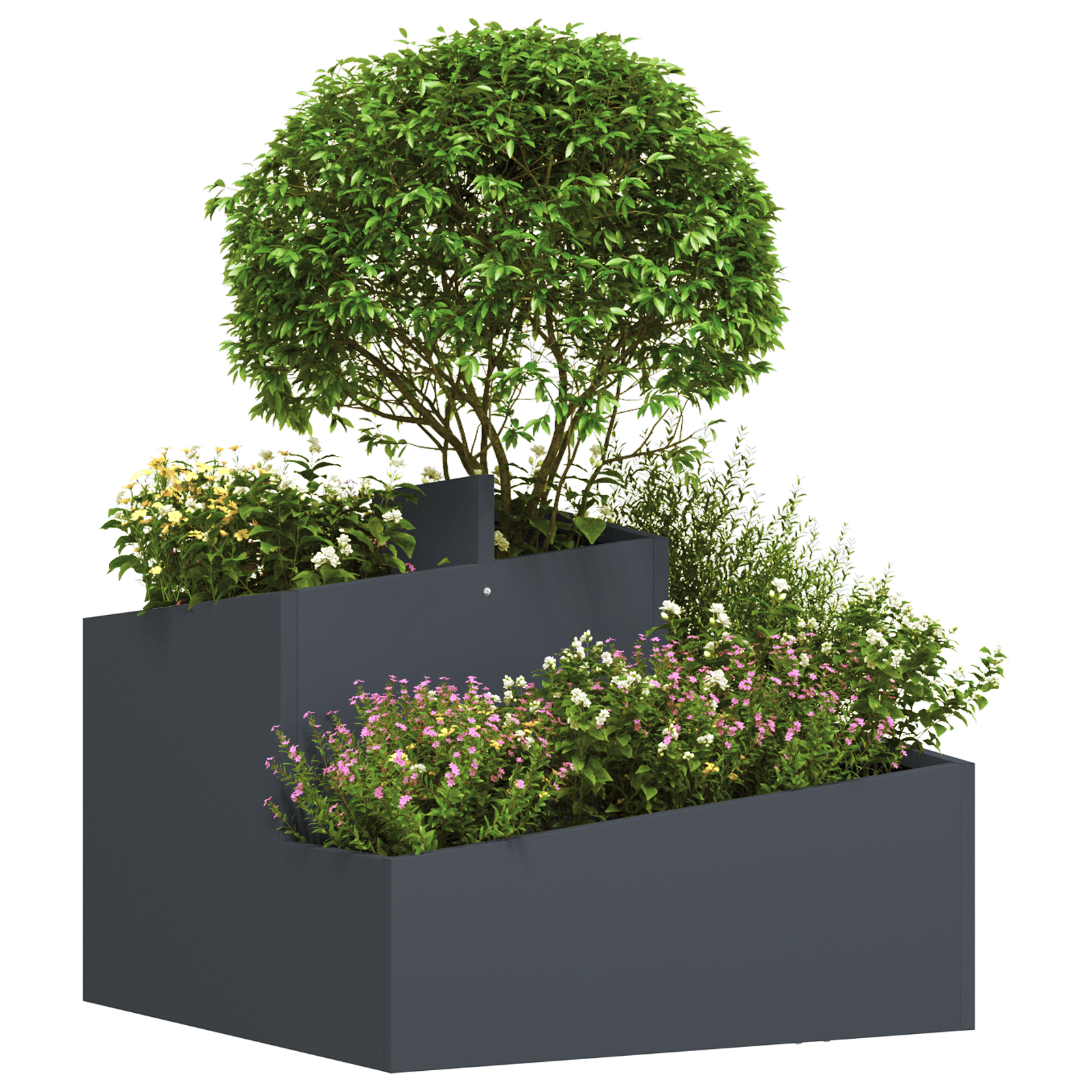 Ghiveci din Plastic Antracit Plastic Mediu Durabil GartenMobel Dekor